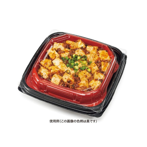 リスパック どんぶり容器 バイオ のぞみ 角170-40B 本体 K-あじわい赤J10