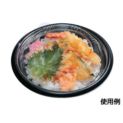 福助工業 どんぶり容器 福丸丼 180H 本体 黒