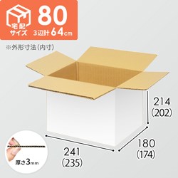 【宅配80サイズ】小箱ぴったり梱包用ダンボール箱［WBOX-05・2箱］（235×174×202mm）3mm B/F 白C5×C5