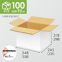 【宅配100サイズ】小箱ぴったり梱包用ダンボール箱［WBOX-05・6箱］（338×235×298mm）5mm A/F 白C5×C5