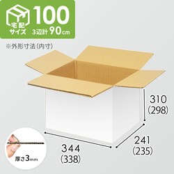 【宅配100サイズ】小箱ぴったり梱包用ダンボール箱［WBOX-05・6箱］（338×235×298mm）3mm B/F 白C5×C5