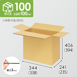 【宅配100サイズ】小箱ぴったり梱包用ダンボール箱［WBOX-05・8箱］（338×235×394mm）3mm B/F C5×C5