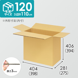 【宅配120サイズ】小箱ぴったり梱包用ダンボール箱［WBOX-06・8箱］（398×275×394mm）3mm B/F C5×C5