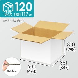 【宅配120サイズ】小箱ぴったり梱包用ダンボール箱［WBOX-07・6箱］（498×345×298mm）3mm B/F 白C5×C5