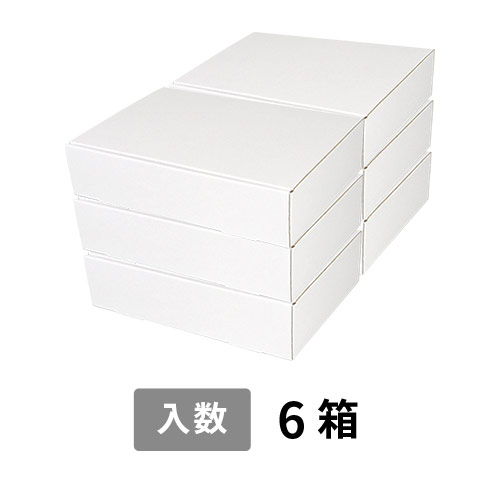【宅配140サイズ】小箱ぴったり梱包用ダンボール箱［WBOX-08・6箱］（538×375×298mm）5mm A/F 白C5×C5