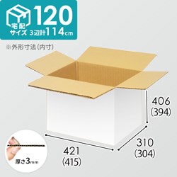 【宅配120サイズ】小箱ぴったり梱包用ダンボール箱［WBOX-09・4箱］（415×304×394mm）3mm B/F 白C5×C5