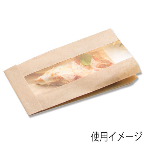HEIKO 窓付ガゼットパック 12-23 筋入無地クラフト 100枚
