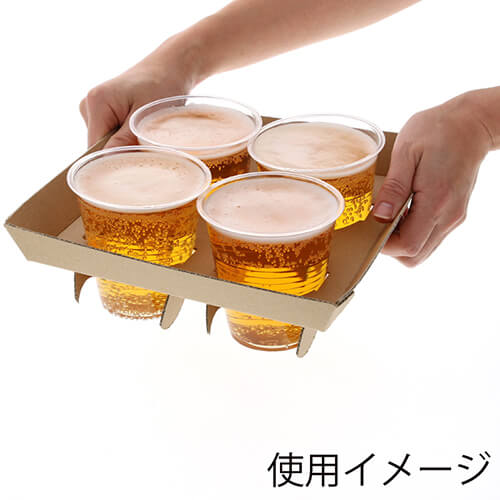 HEIKO カップホルダー Dカップキャリーホルダー 4個用 クラフト 20枚