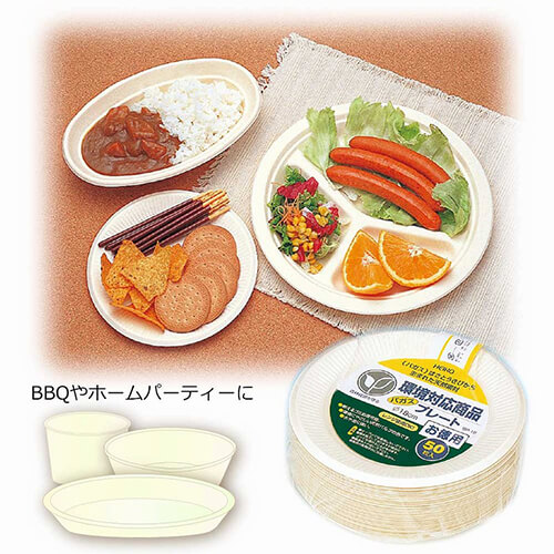 食品容器 バガスペーパーウェア 徳用プレート GP-18 1袋(50枚パック)