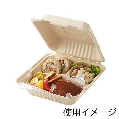 HEIKO 食品容器 バンブーペーパーウエア フードパック 3仕切り BFD3-20 20枚