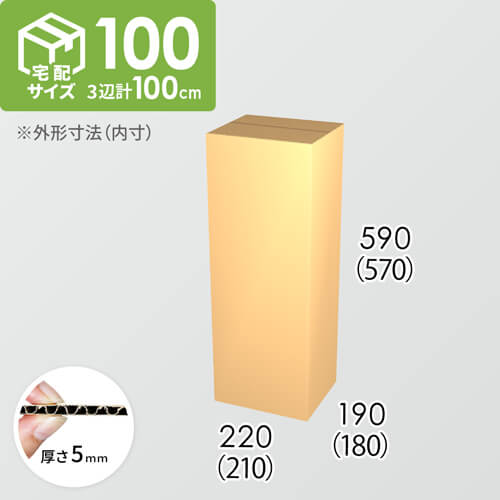 【宅配100サイズ】ダンボール箱(210×180×570) 5mm A/F K5×K5