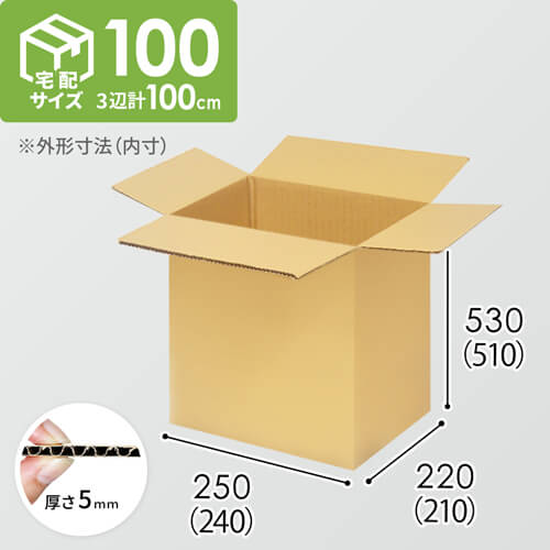 【宅配100サイズ】ダンボール箱(240×210×510) 5mm A/F K5×K5
