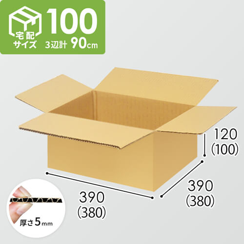 【宅配100サイズ】ダンボール箱(380×380×100) 5mm A/F K5×K5