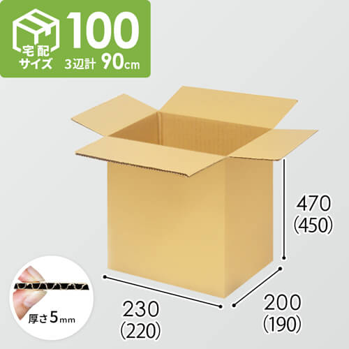 【宅配100サイズ】ダンボール箱(220×190×450) 5mm A/F K5×K5