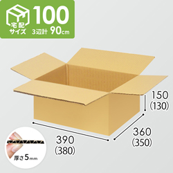 【宅配100サイズ】ダンボール箱(380×350×130) 5mm A/F K5×K5
