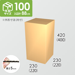 【宅配100サイズ】ダンボール箱(220×220×400) 5mm A/F K5×K5