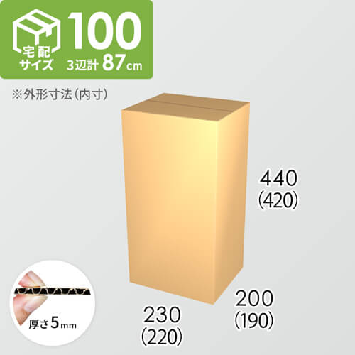 【宅配100サイズ】ダンボール箱(220×190×420) 5mm A/F K5×K5