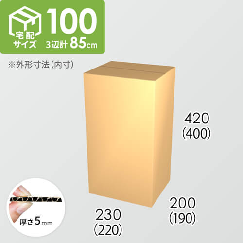 【宅配100サイズ】ダンボール箱(220×190×400) 5mm A/F K5×K5