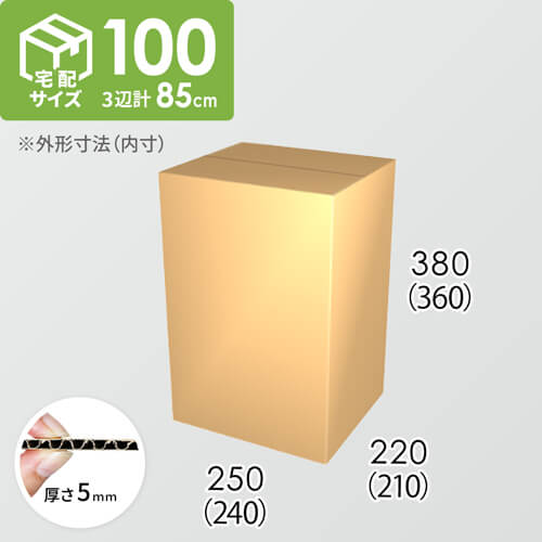 【宅配100サイズ】ダンボール箱(240×210×360) 5mm A/F K5×K5