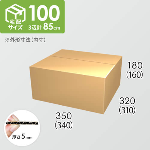 【宅配100サイズ】ダンボール箱(340×310×160) 5mm A/F K5×K5