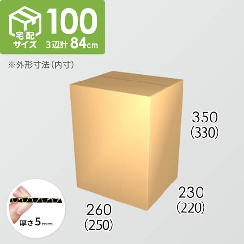 【宅配100サイズ】ダンボール箱(250×220×330) 5mm A/F K5×K5