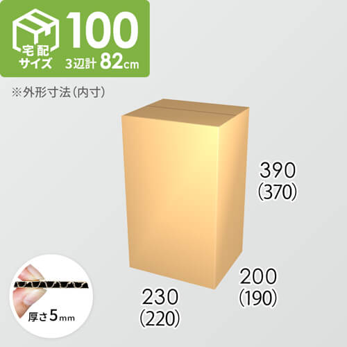 【宅配100サイズ】ダンボール箱(220×190×370) 5mm A/F K5×K5