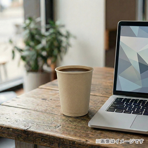 紙コップ バガス二重断熱カップ PLAコート 12オンス(360ml) 90mm口径 25個