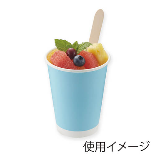 HEIKO 紙コップ(ペーパーカップ) アイス・ホット兼用 12オンス 口径90mm ライトブルー 50個