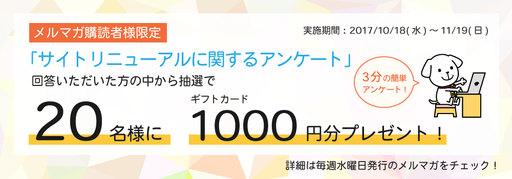 アンケート回答者に抽選でプレゼント