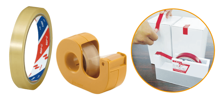 事務用途や軽量物の封かんに使われるテープ
